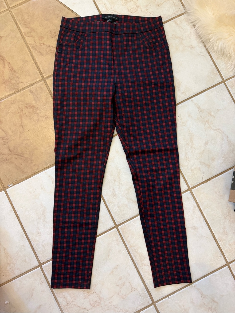Sanctuary x Anthropologie Red & Navy Plaid Pants